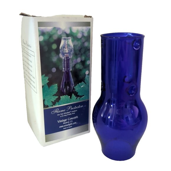 Vintage Flame Protector Blue Winelight Flame By Vintage Concepts - Picture 1 of 2